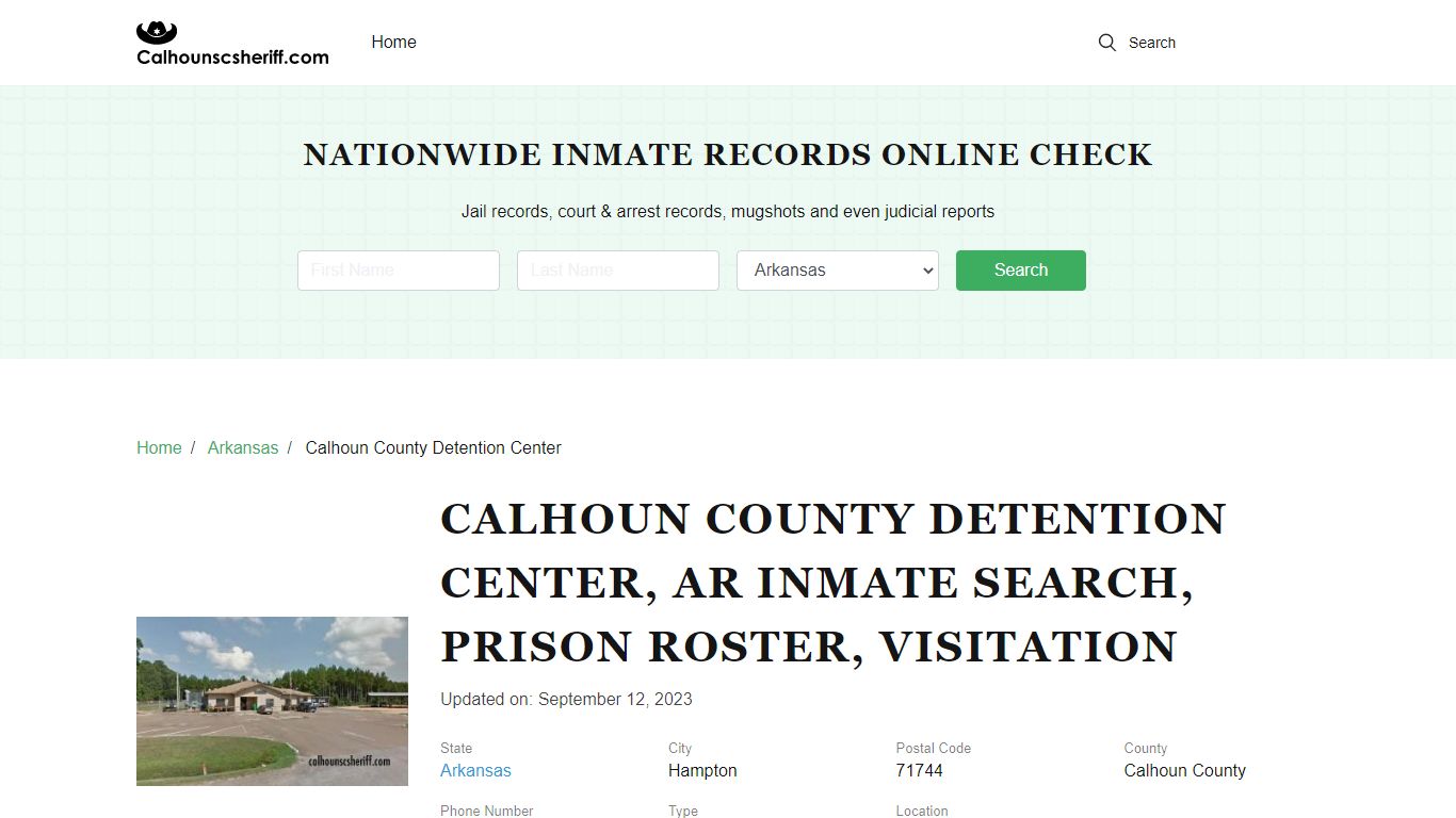 Calhoun County Detention Center, AR Inmate Search, Prison Roster ...